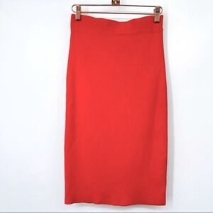 Wow couture Cherry red knit pencil skirt small BoxR